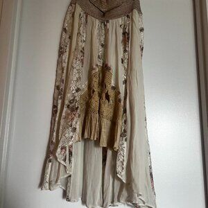 FREE PEOPLE Sheer Lace and Crocheted Floral Skirt